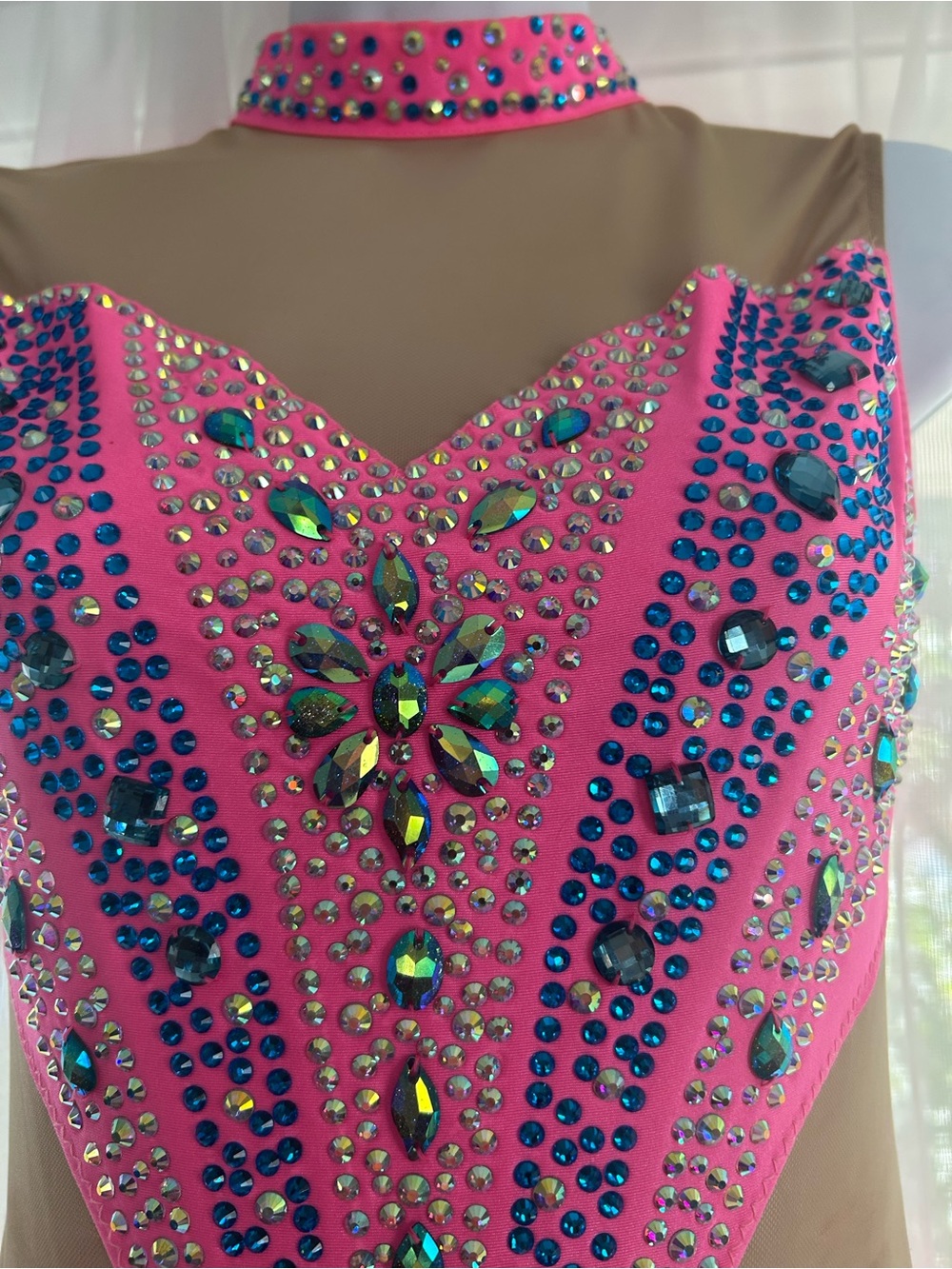 Pink Glamour Rhinestone Dance Costume - Picture 2 of 6